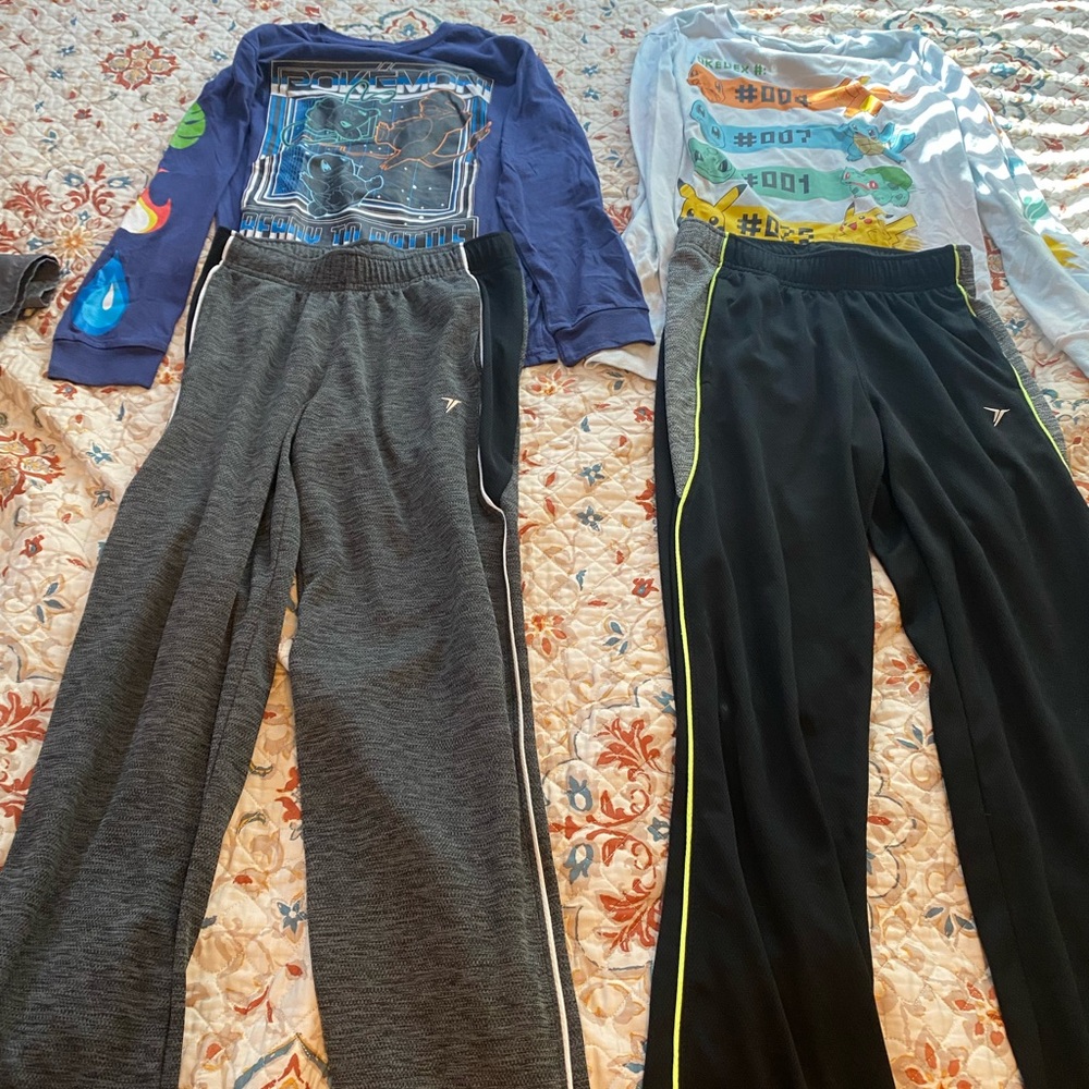 Boys Size L 10-12 Old Navy Active Pant and Pokémon Shirt Lot